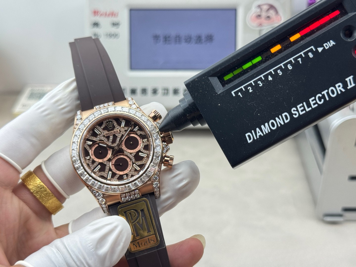 Close-up of high-end clone watch